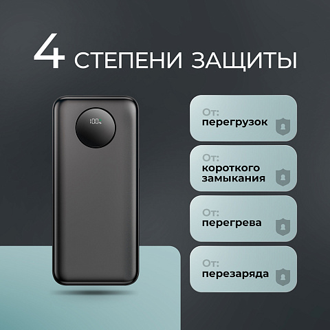 Внешний АКБ NRG Turbo V4 20000 мА-ч, дисплей, черный, Deppa - рис 5.