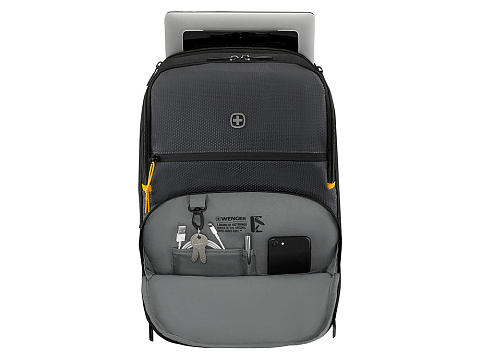 Рюкзак WENGER Move 16, чёрный, переработанный ПЭТ, 33 x 19 x 44 см, 22 л - рис 6.