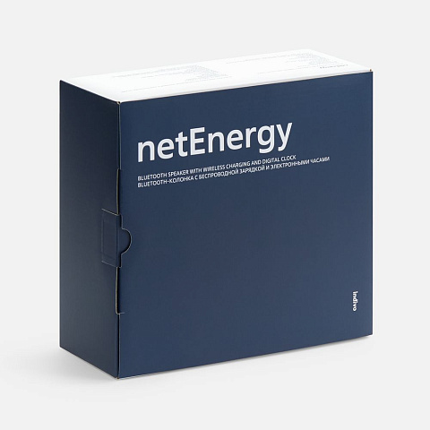 Bluetooth-колонка с беспроводной зарядкой и часами netEnergy, серая - рис 15.
