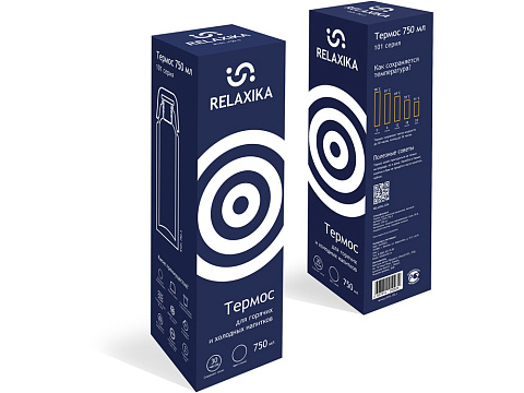 Термос Relaxika 101 (0,75 литра), темно-синий (без лого) - рис 13.