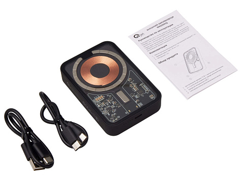 Беспроводной магнитный внешний аккумулятор с QC\PD MagnifIQ, 10000 мАч, 15 Вт, черный - рис 3.