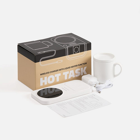 Беспроводное зарядное устройство с подогревом кружки Hot Task, белое - рис 12.