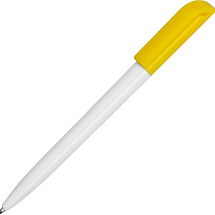 Ручка пластиковая шариковая Миллениум Color CLP, белый/желтый