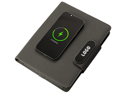 Подарочный набор металлическая ручка и блокнот А5 Twilight  со светящимся логотипом и пауэрбэнком - рис 4.