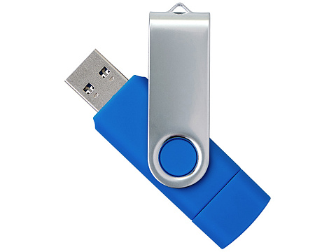 USB3.0/USB Type-C флешка на 16 Гб Квебек C, синий - рис 2.