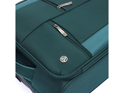 Чемодан TORBER СЕЙД, тёмно-зелёный, нейлон 600D, 36,5 х 19 х 54 см, 32 л - рис 7.