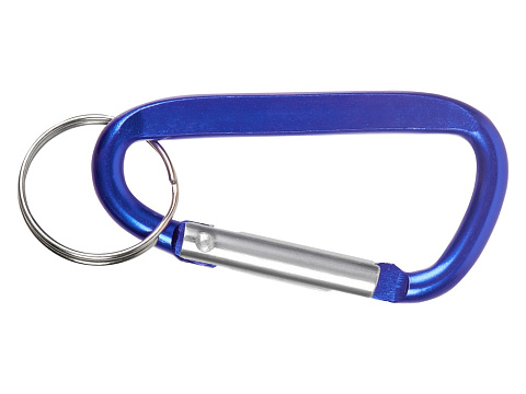 Брелок-карабин из переработанного алюминия Alumina, синий - рис 2.
