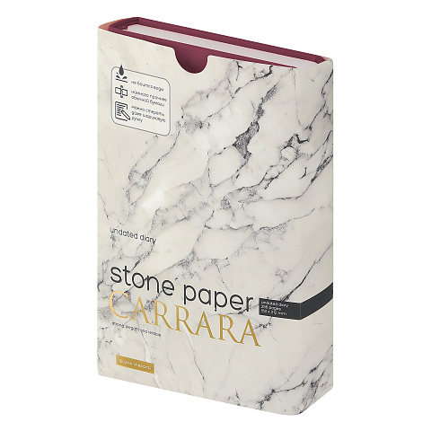 Ежедневник с каменной бумагой недатированный А5 Carrara, бордовый - рис 8.