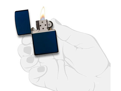 Зажигалка ZIPPO Classic с покрытием Navy Matte, латунь/сталь, синяя, матовая, 38x13x57 мм - рис 5.