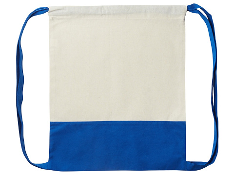 Рюкзак-мешок Cotton из хлопка 170 г, натуральный/синий - рис 4.