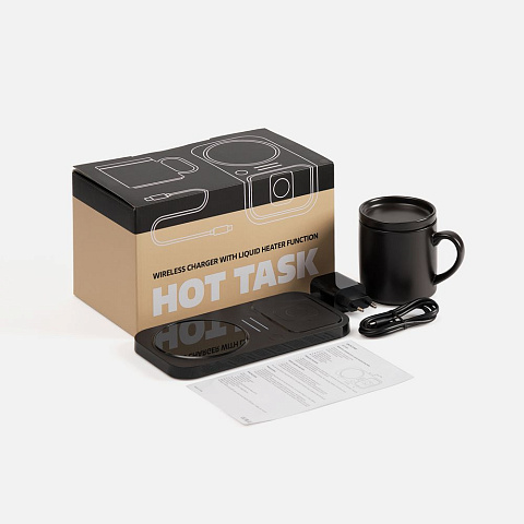 Беспроводное зарядное устройство с подогревом кружки Hot Task, черное - рис 12.