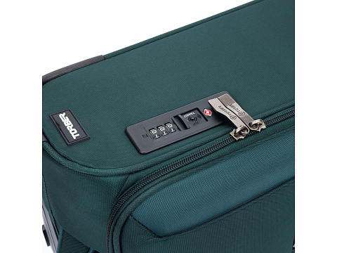 Чемодан TORBER СЕЙД, тёмно-зелёный, нейлон 600D, 36,5 х 19 х 54 см, 32 л - рис 9.