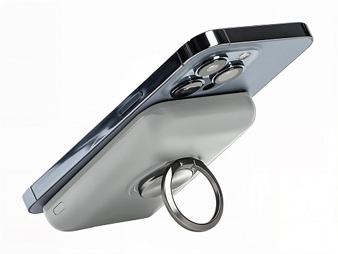 Магнитный беспроводной внешний аккумулятор MagnetIQ, 5000 mah, 10 W, серый Cool gray 7C - рис 9.